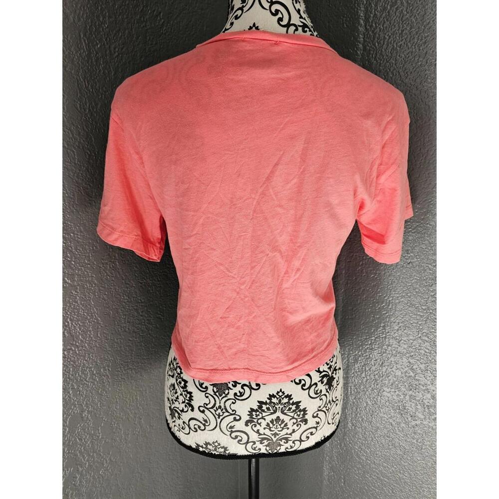 Women's Riot Queen Crop Top Pink Size Small Skeletons Skateboarding Live To Ride - Picture 10 of 14